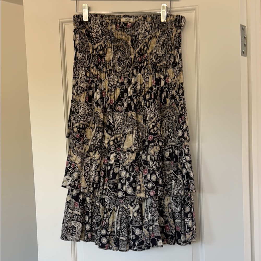 Isabel Marant Black and Cream A-Line Skirt